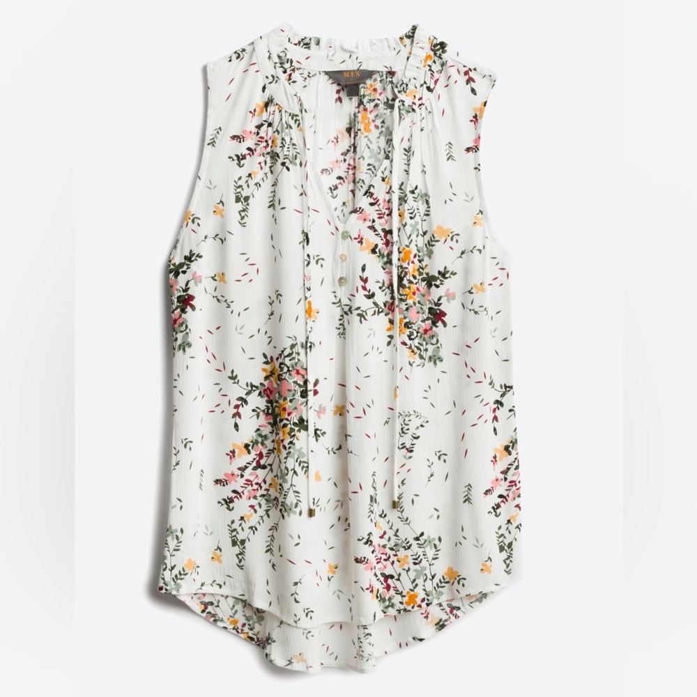 Ava Tie Neck Sleeveless Blouse